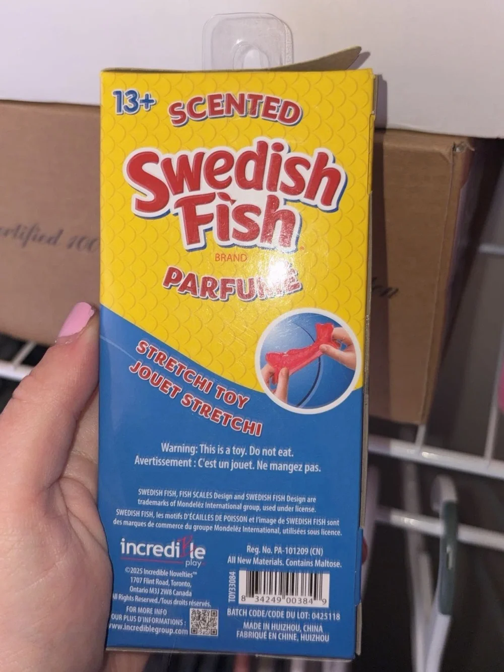 New in box: Swedish fish scented squishy toy